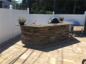 Caddy Corner Angled Curved Bar BBQ Cultured Stone Boral Bucks County Southern Ledge Granite Top Cambridge Sahara Chestnut Lite Ledgestone XL Granite Dual